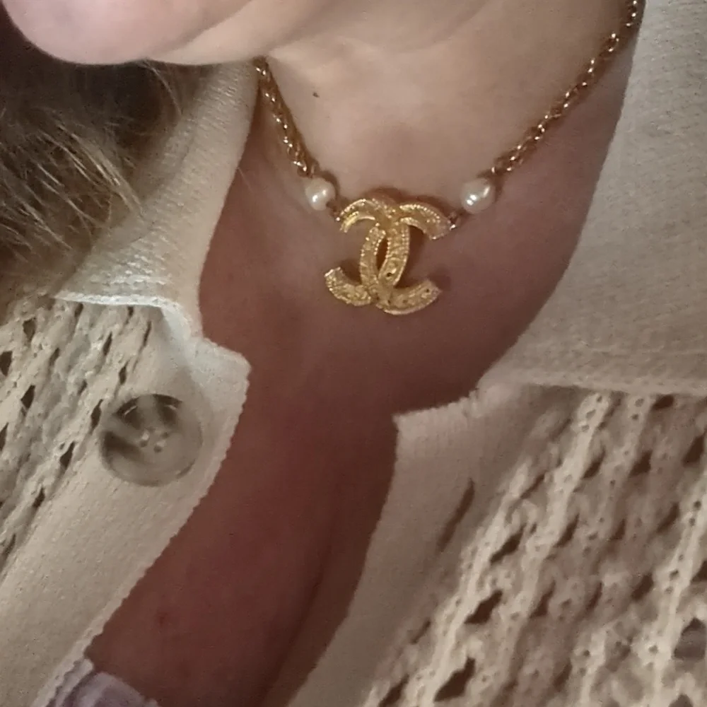 Chanel Vintage 1985 CC Logo Necklace Authentic Rare Gold-Tone
